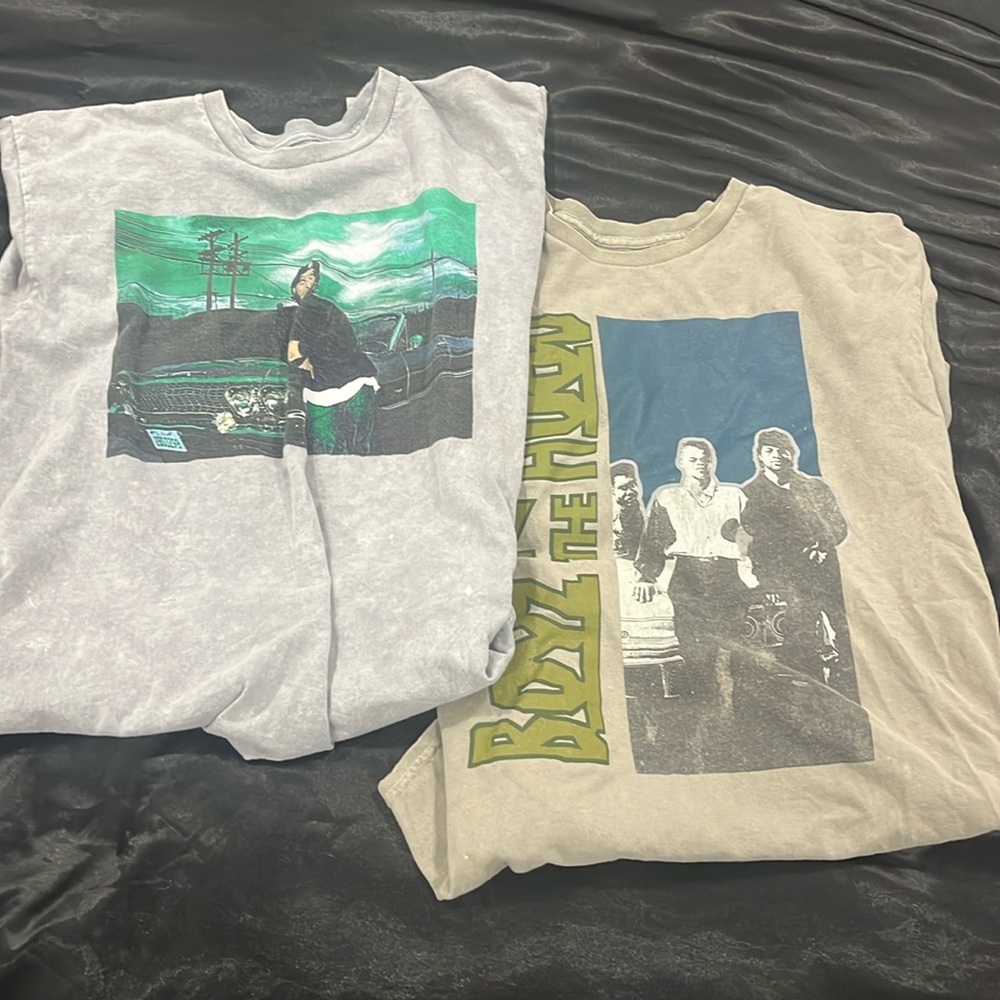Two graphic tees